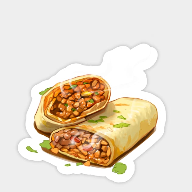 Burrito Sticker by felixantosart